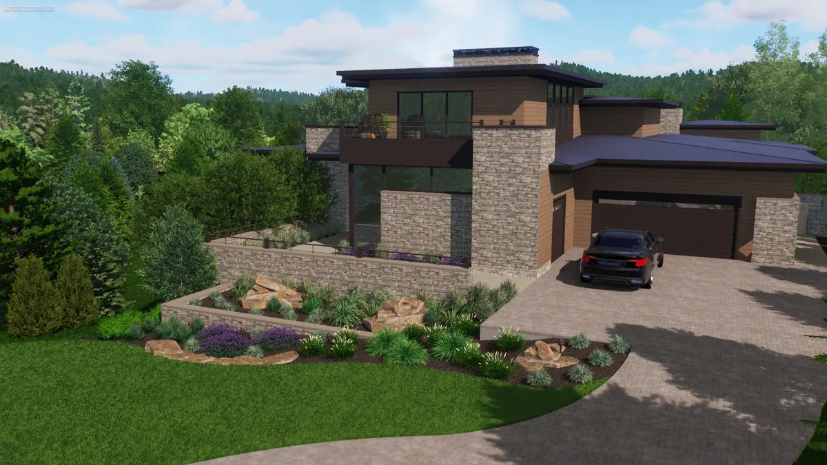 Visualisation of the approach, drive and entry planting